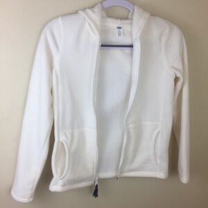 🆕 OLD NAVY Girl White Hoodie  Sz L/G